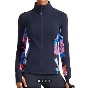 Athleta Super Imposed Hope Print Full Zip Sweater Jacket Size L